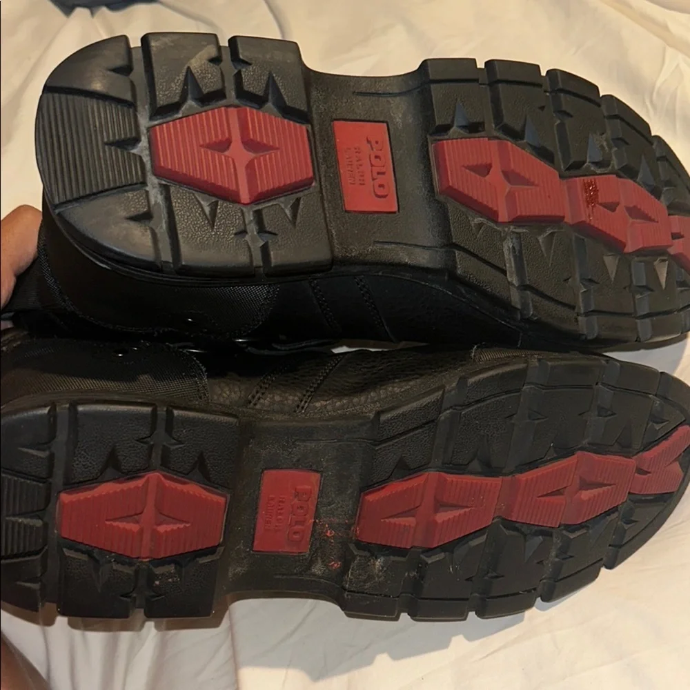 Polo by Ralph Lauren Black Leather Ankle Boots - Picture 8 of 11